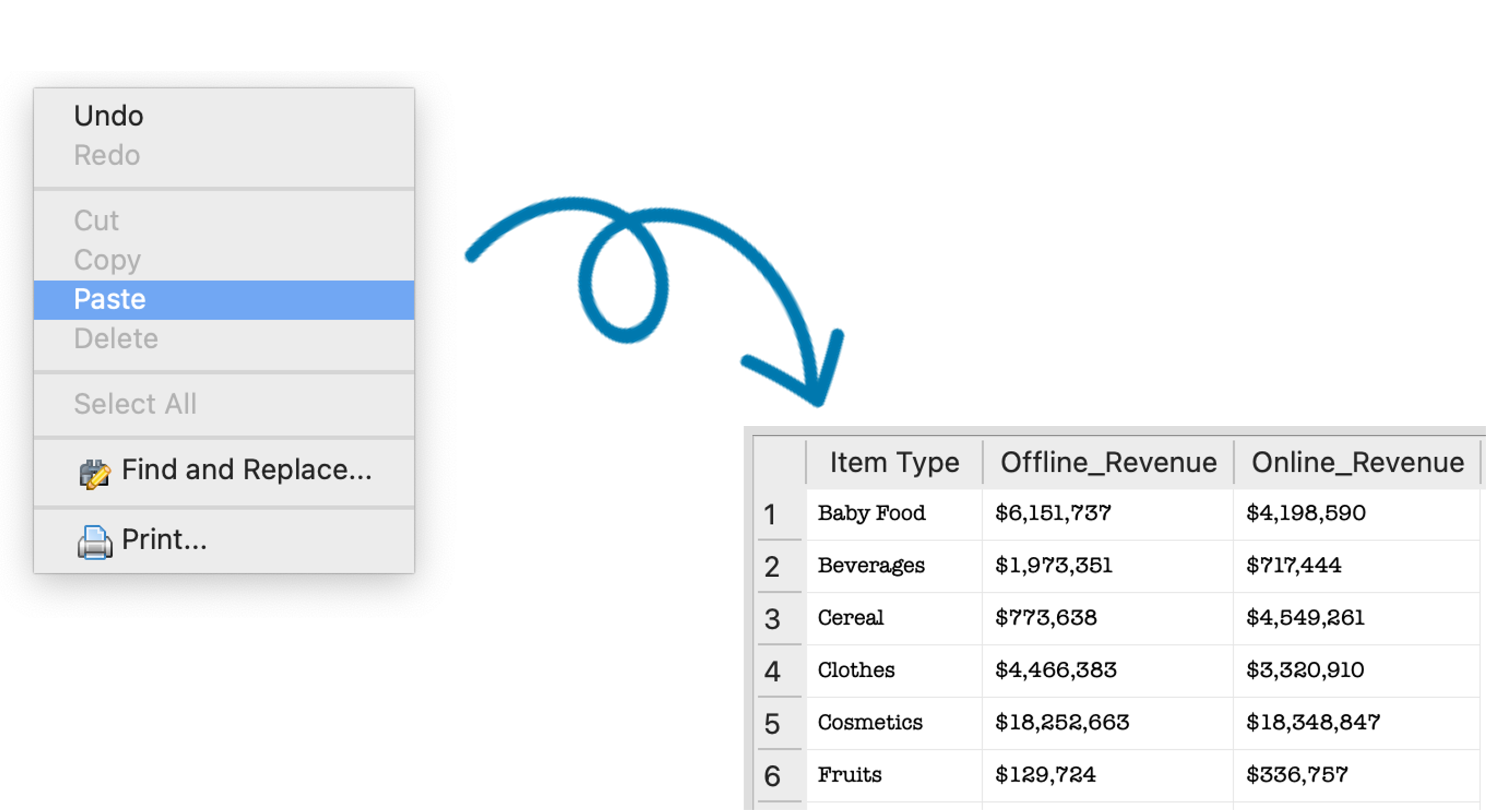 Paste and get result